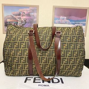 FENDI Zucca Nylon/Leather 48cm Travel Bag 